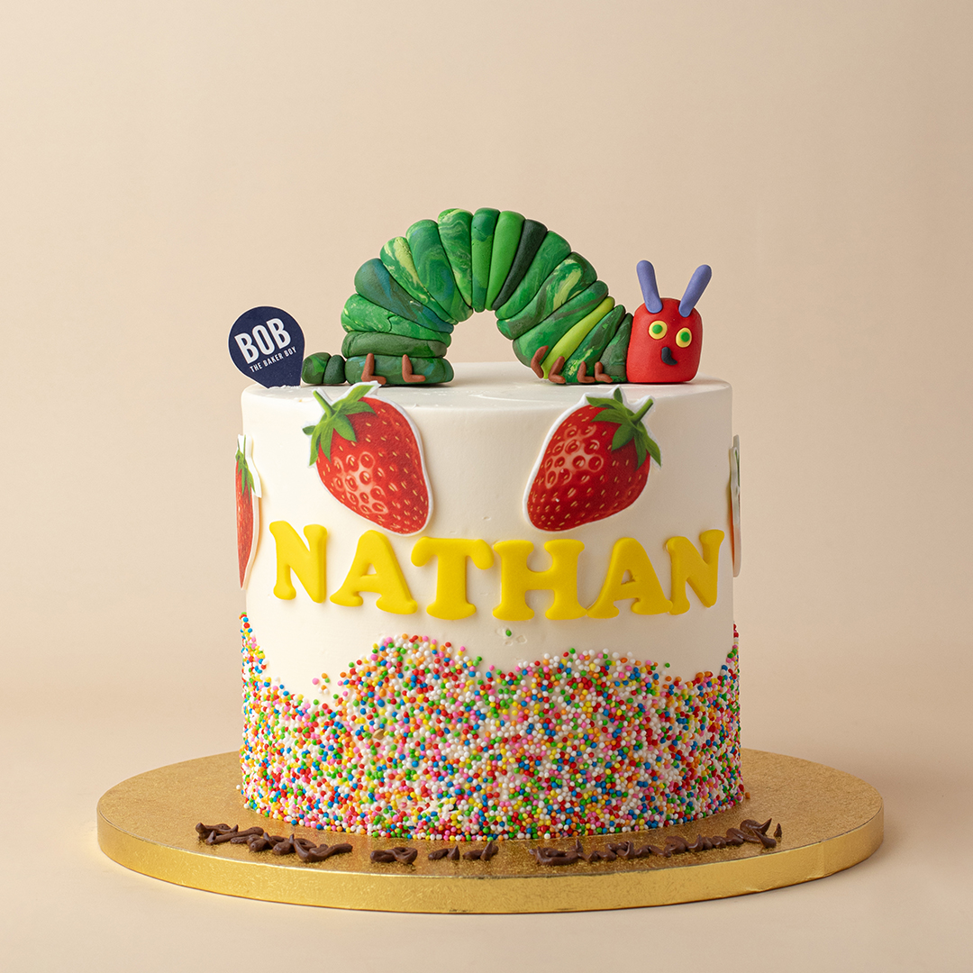 Hungry Caterpillar Nursery Birthday Cake
