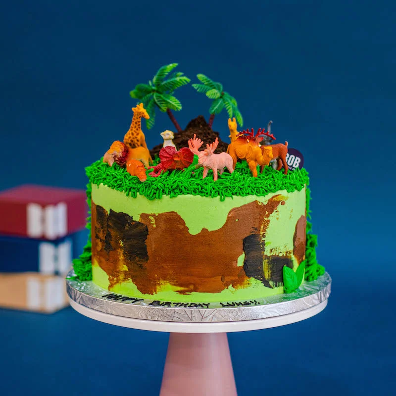 Jungle Cake with Wild Animal Toys