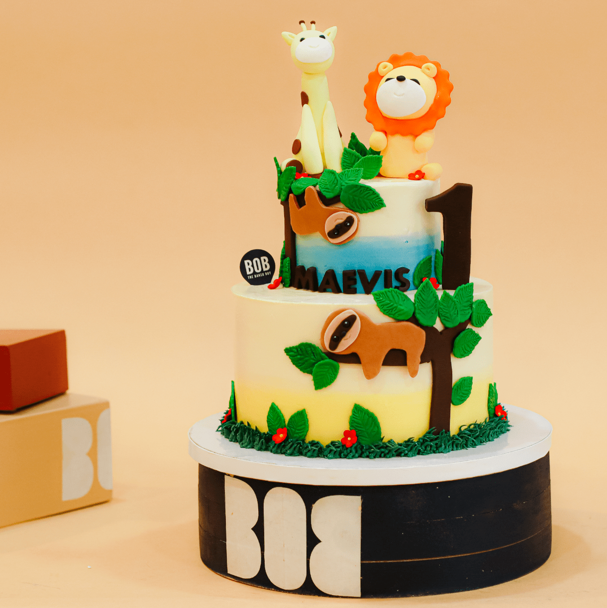Jungle Safari Cake with Sloths and Animals