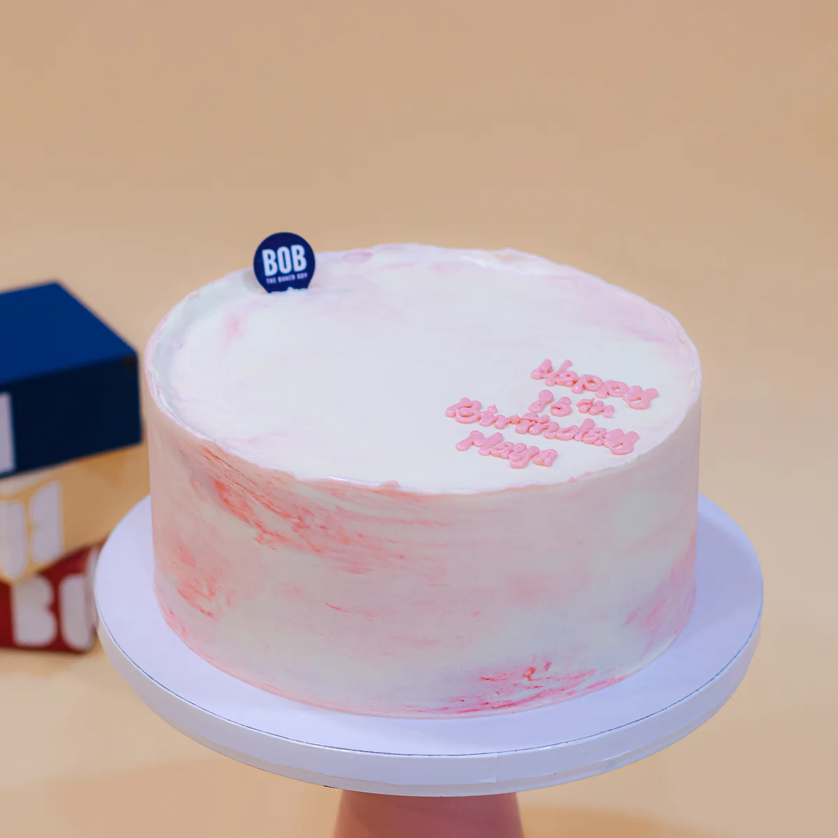 Korean Rustic Pink Marble Cake