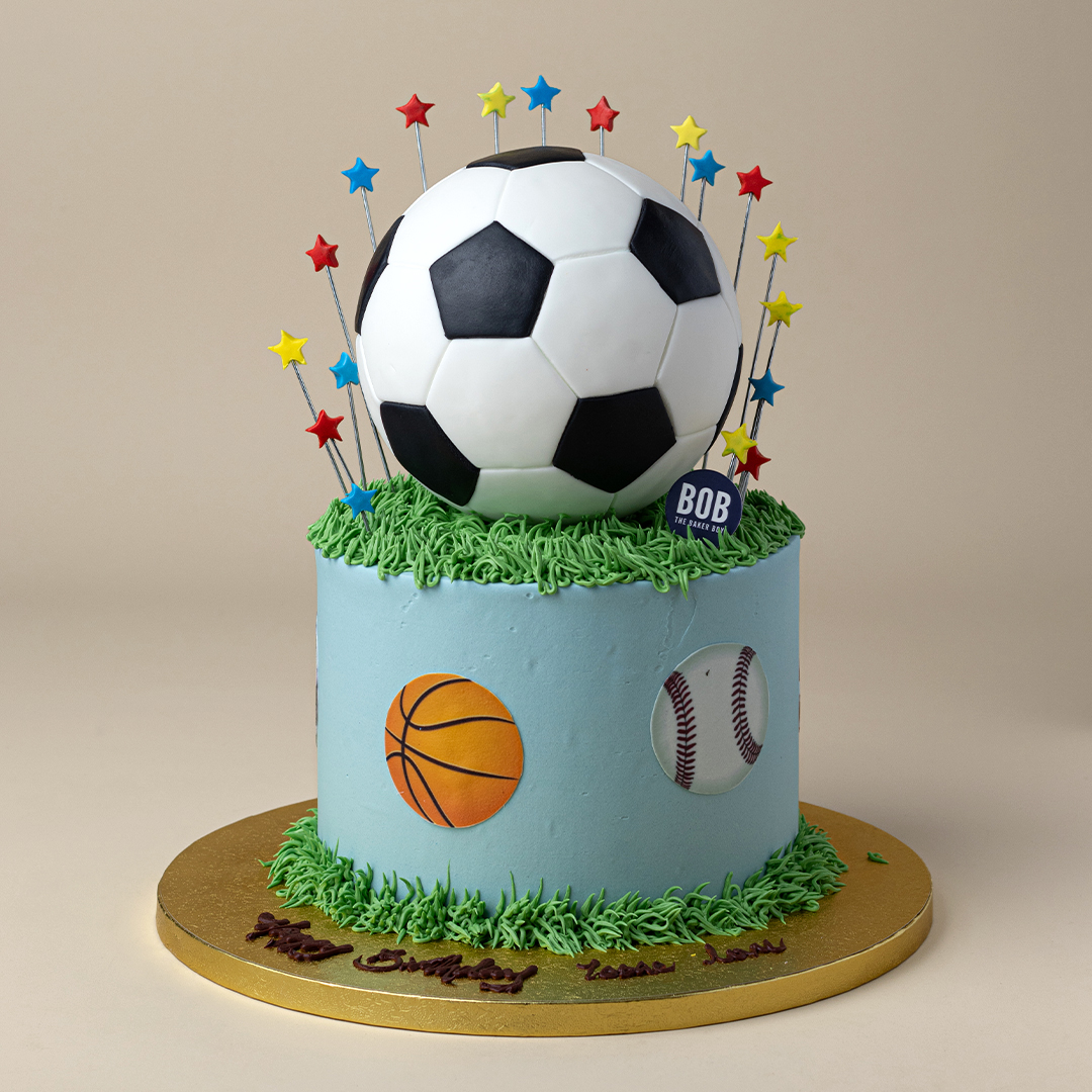 Large Soccer Ball Cake with Stars