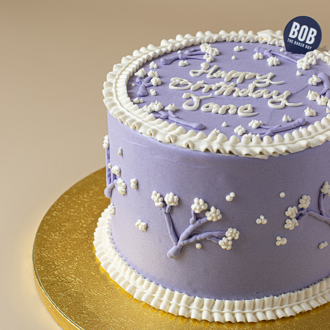 Lavender Korean Piped Babies Breath Floral Cake