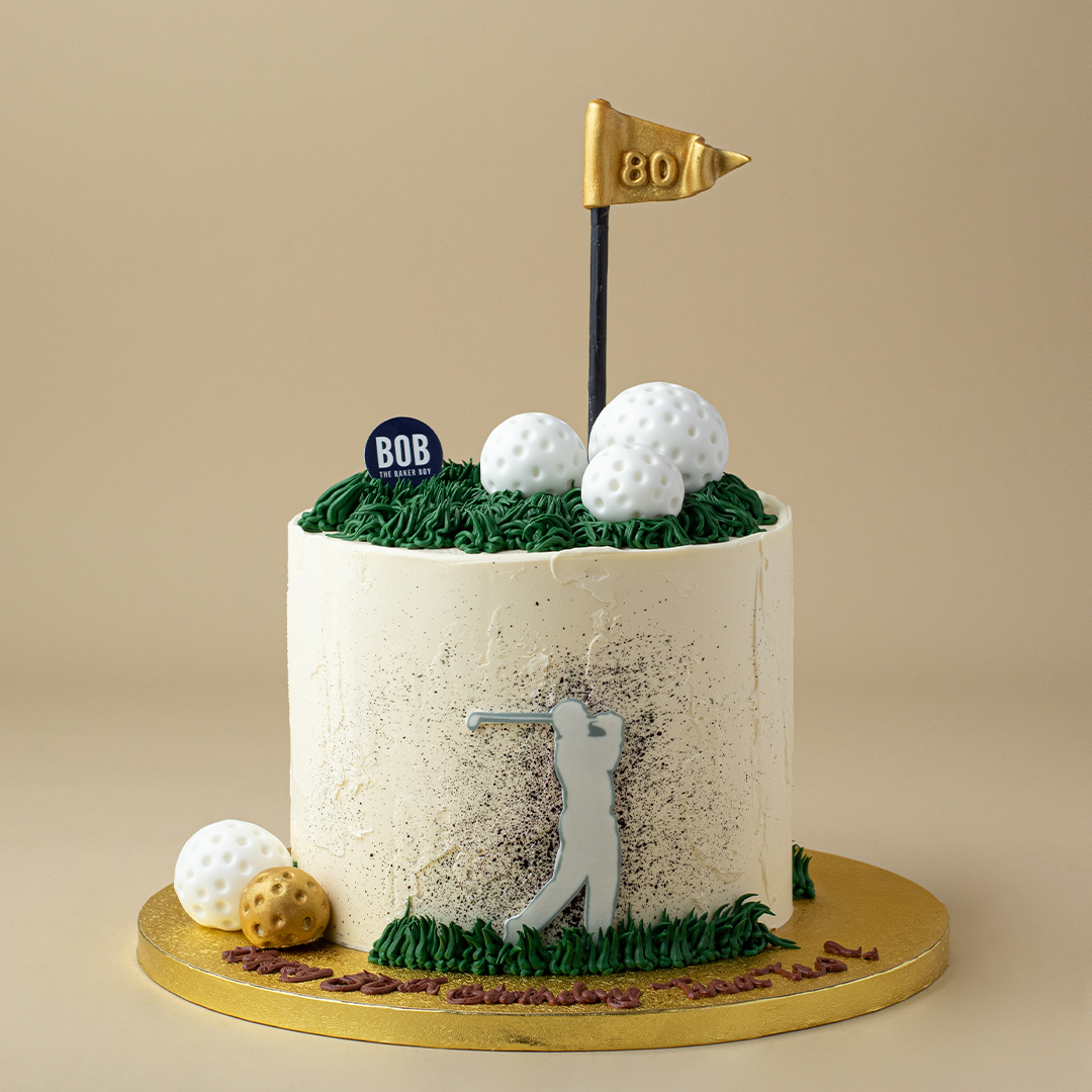 Golf Cake with Golf Silhouette and Number Flag
