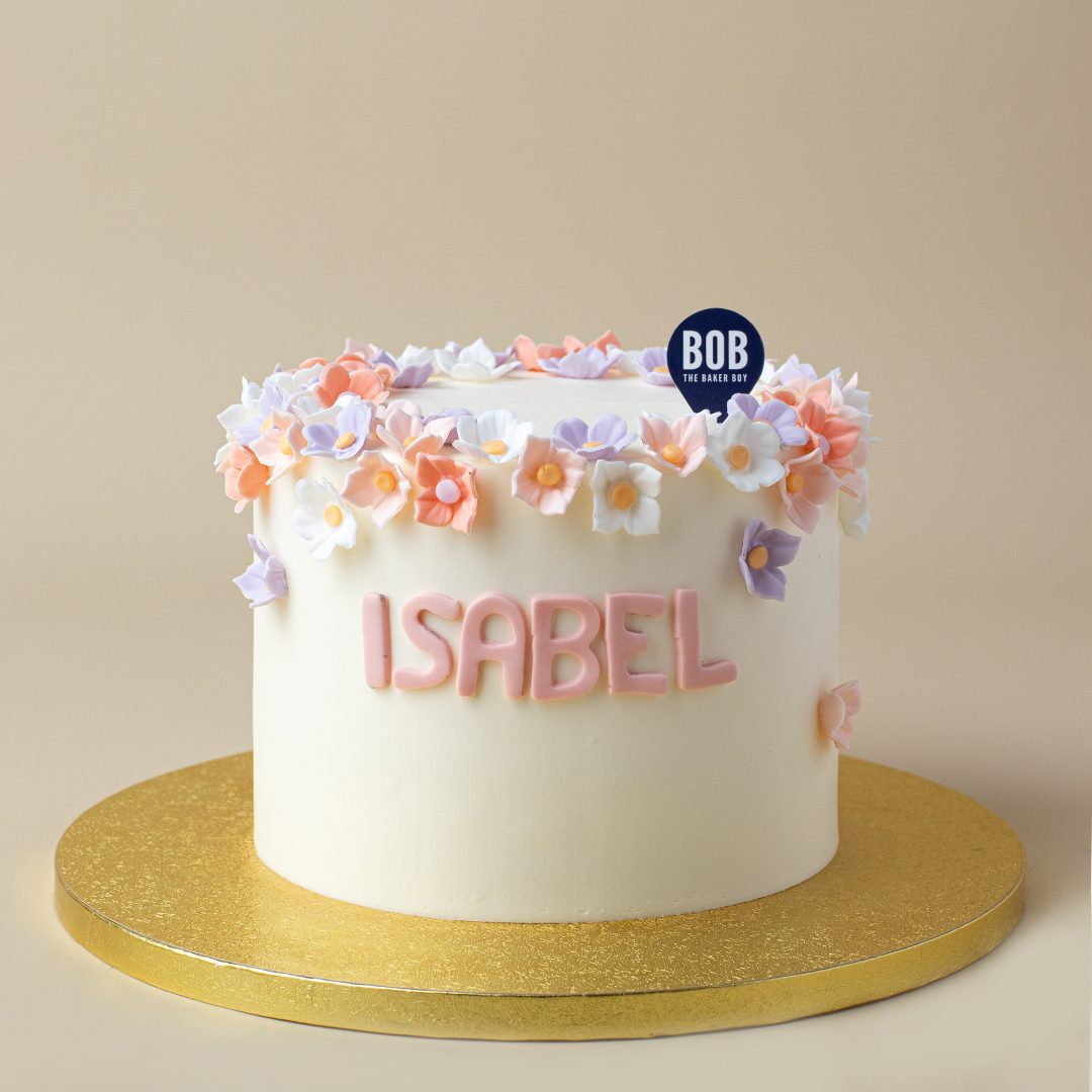 Minimalist Pastel Floral Cake