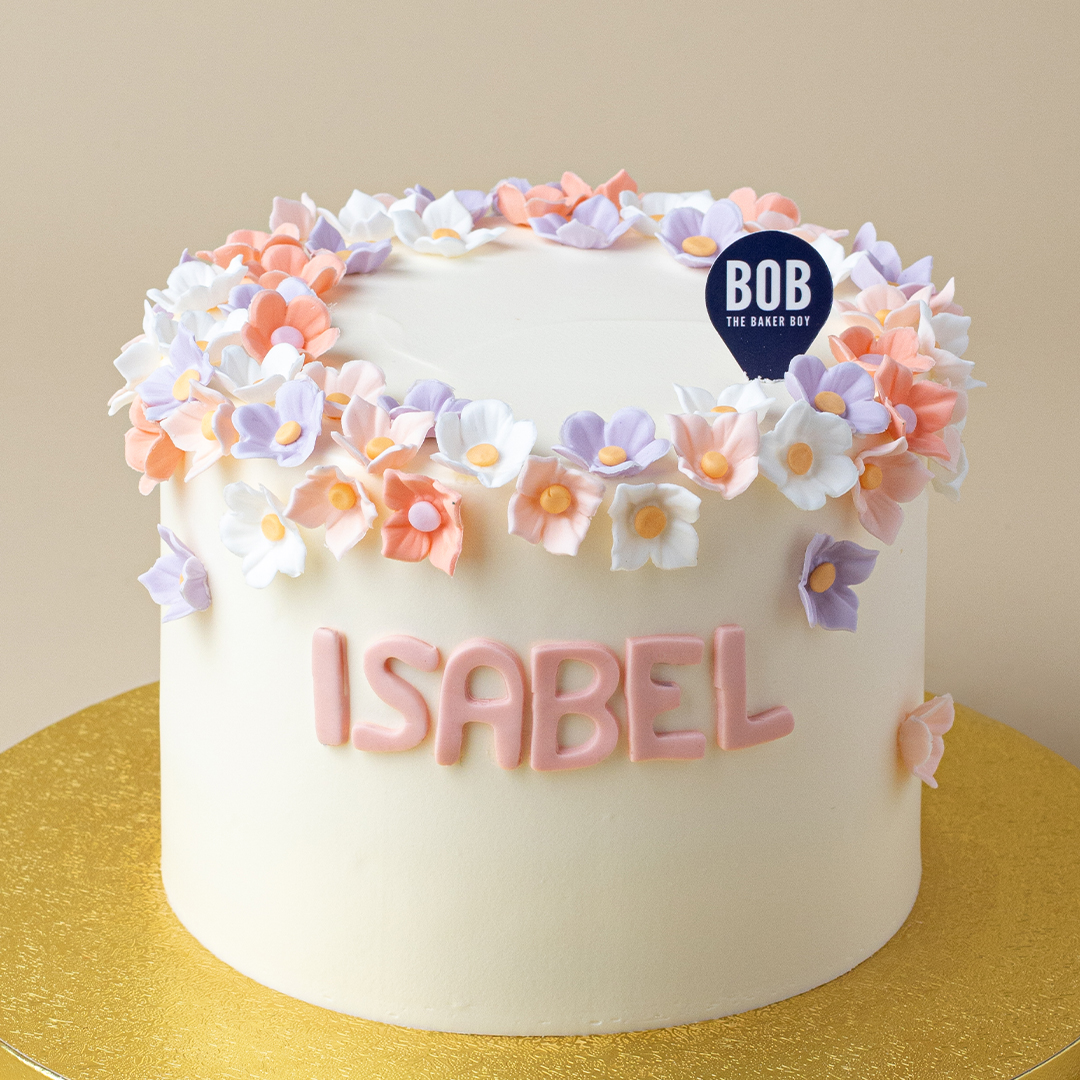 Minimalist Pastel Floral Cake