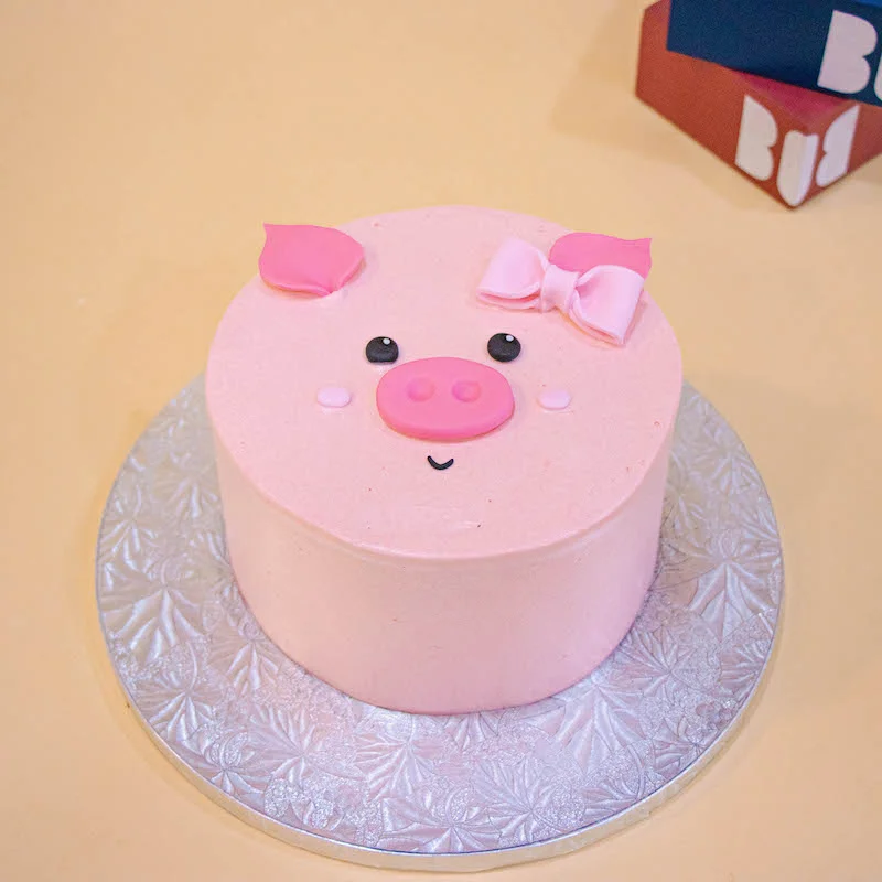 Minimalistic Cute Pig Cake