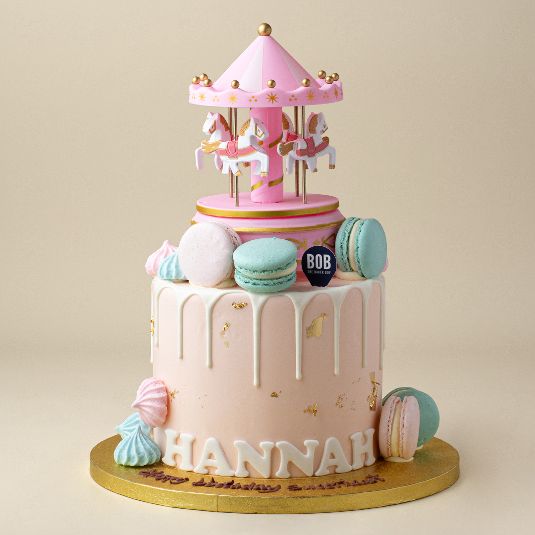 Music Carousel Cake in Sweet Pink