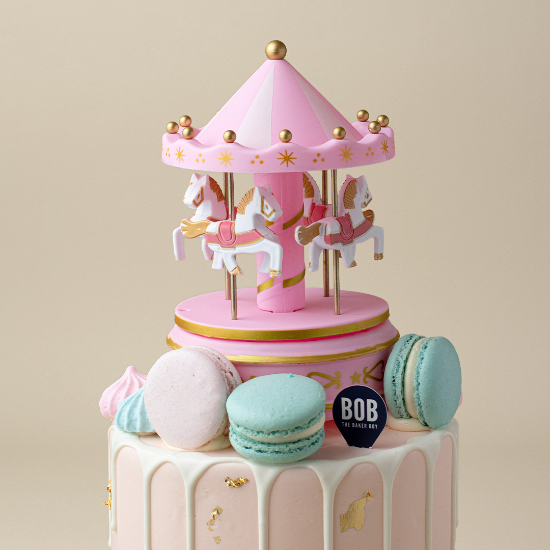 Music Carousel Cake in Sweet Pink