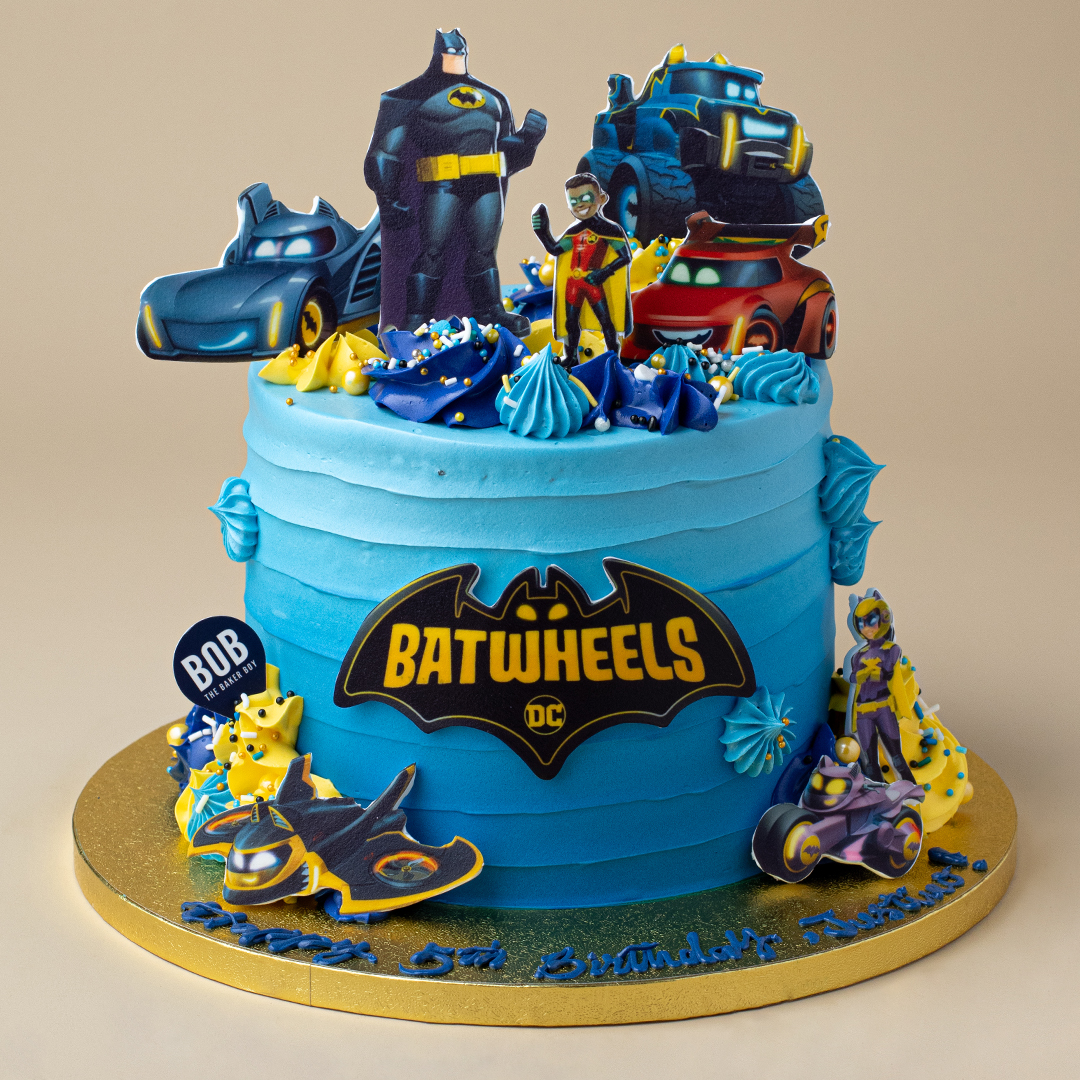 Ombre Blue Batwheels Cake