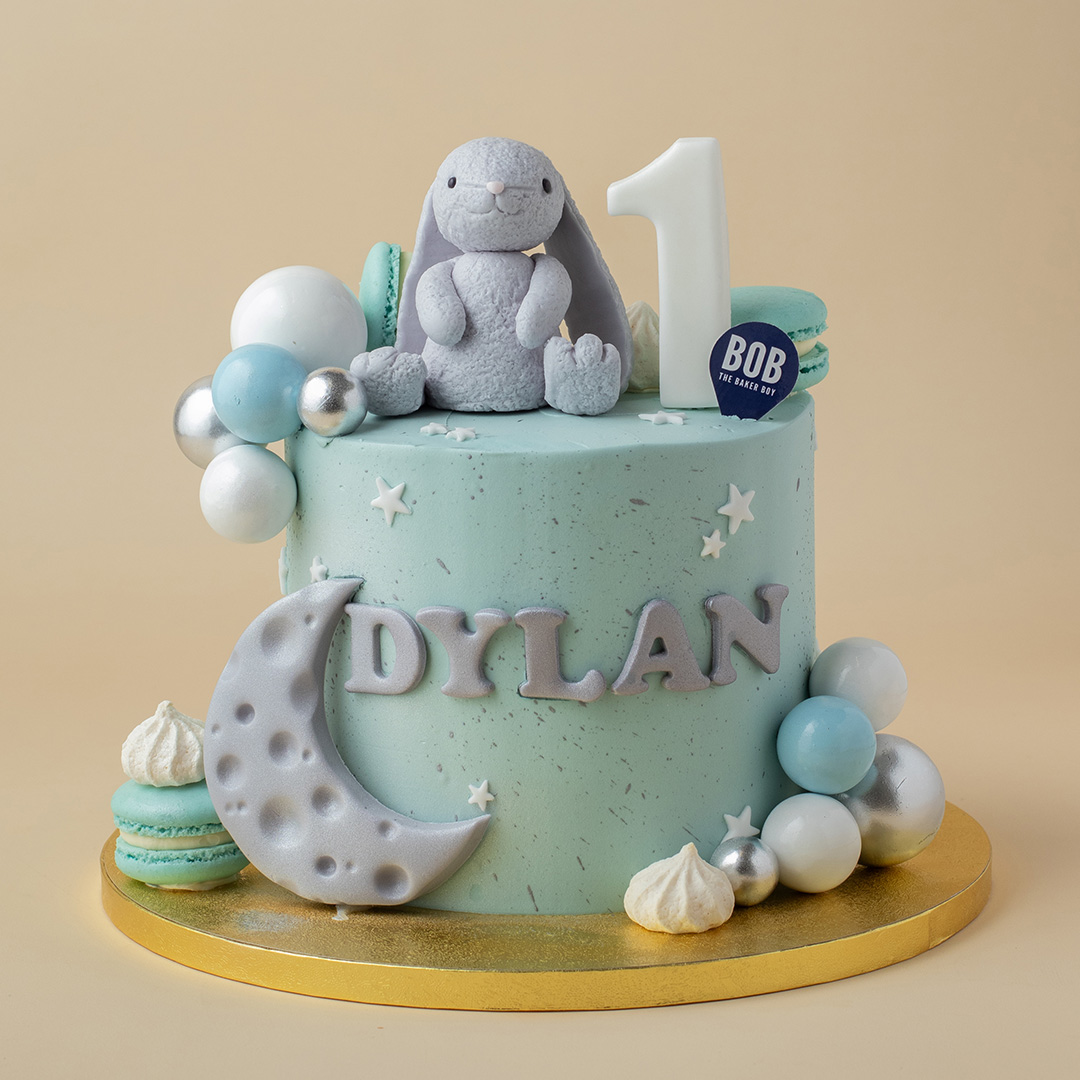 Pastel Blue and Gray Jellycat Cake