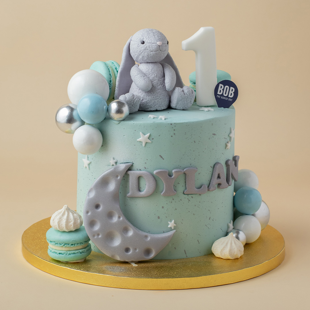 Pastel Blue and Gray Jellycat Cake