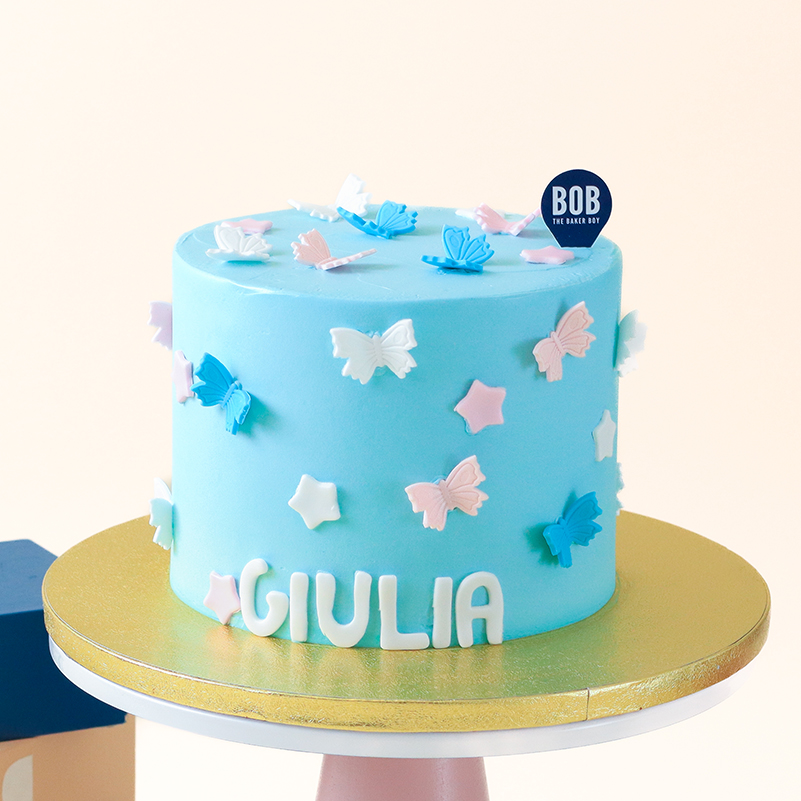 Pastel Garden Cake with Butterflies