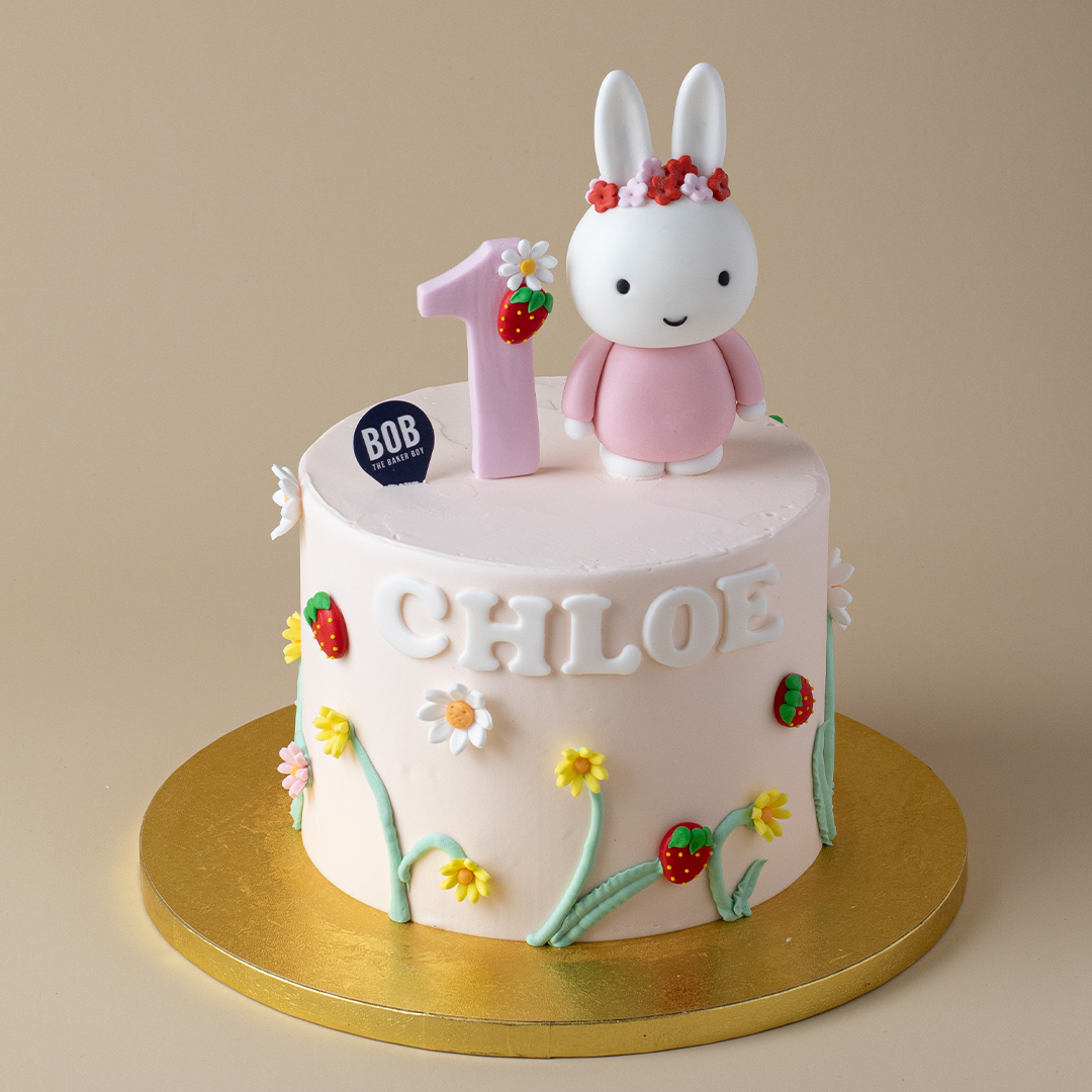 Pastel Pink Miffy Flower Garden Cake