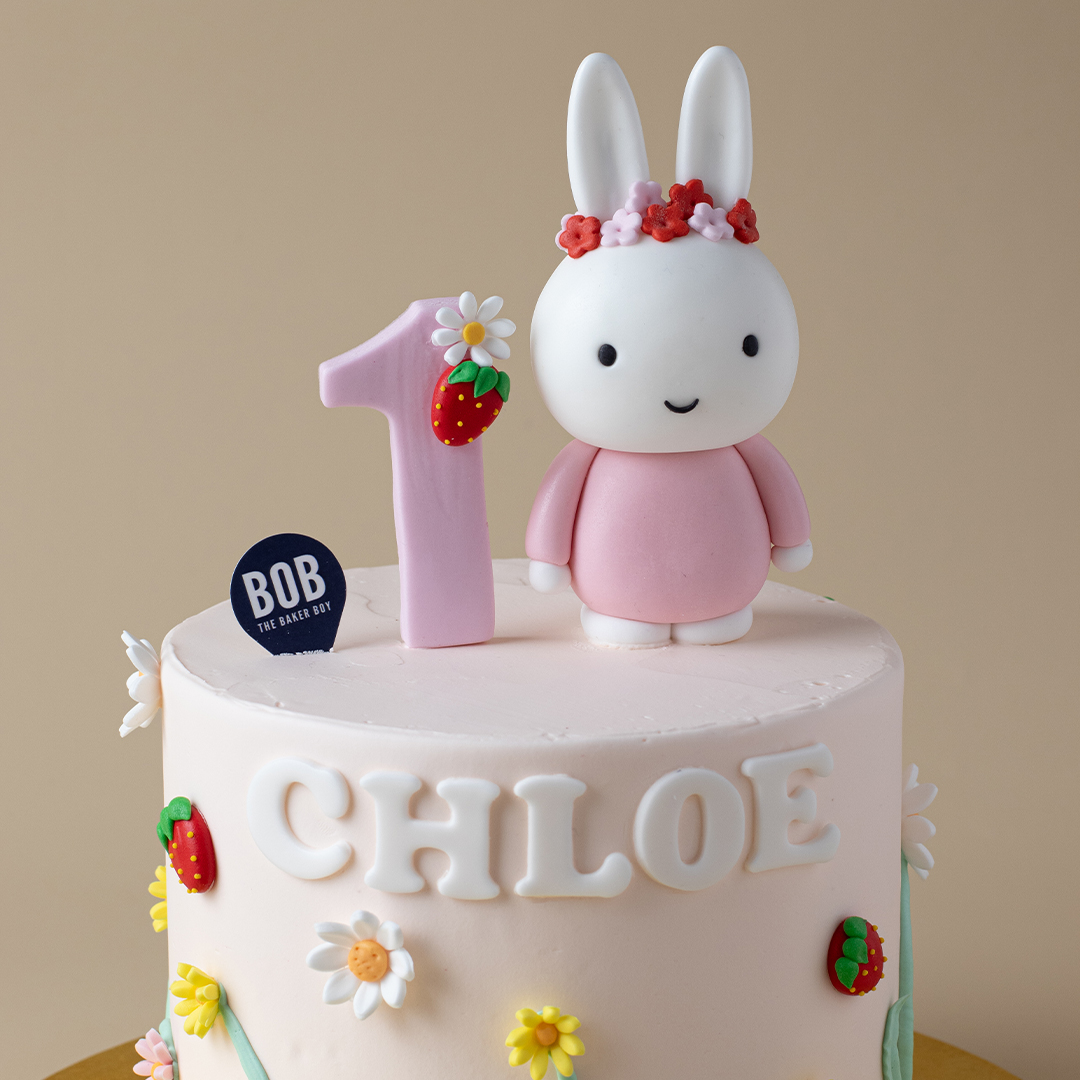 Pastel Pink Miffy Flower Garden Cake