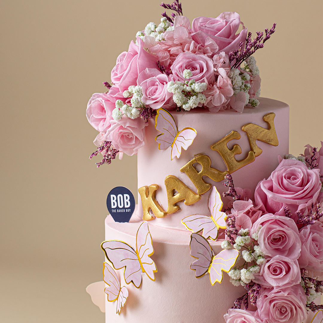 Pink Floral Overload with Butterflies