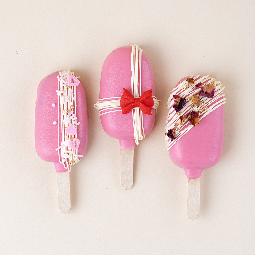 Pink and Gold Cake Pops (3pcs)