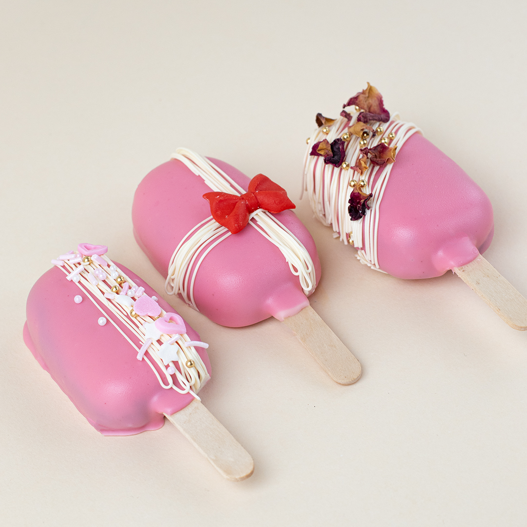 Pink and Gold Cake Pops (3pcs)
