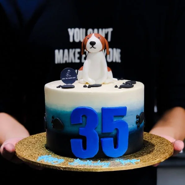 Puppy Dog Cake with Paw Prints