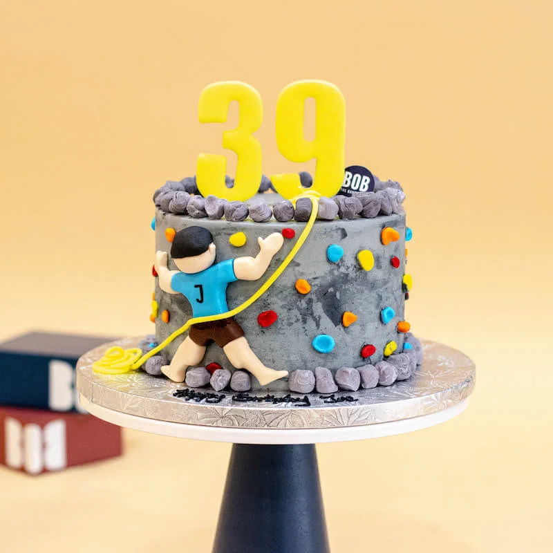 Rock Climbing Wall Birthday Cake