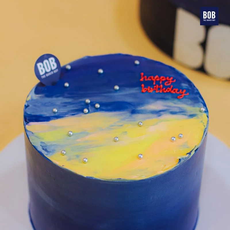 Romantic Sunset Korean Minimalist Cake