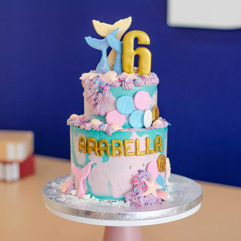 Rustic Mystical Pastel Mermaid Cake