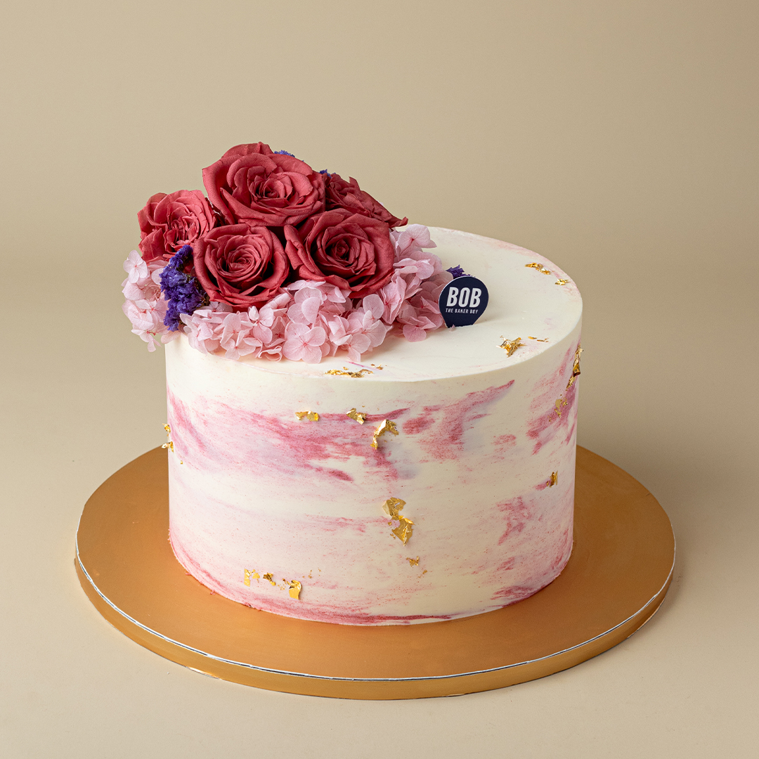 Rustic Pink Marble with Florals