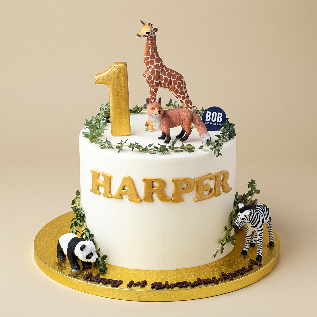 Rustic Safari Animal Kids Cake