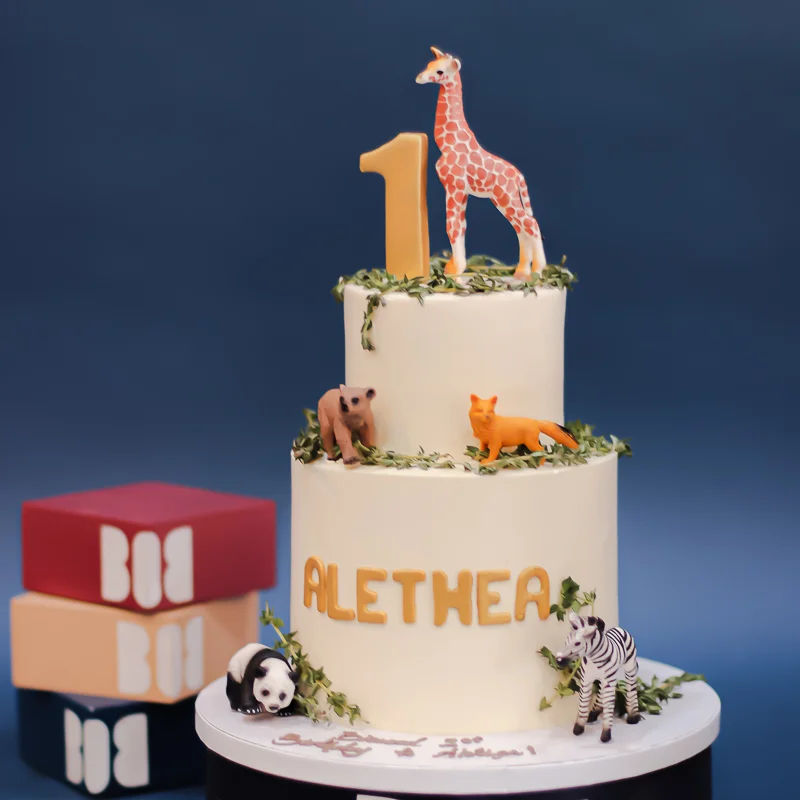 Rustic Safari Animal Kids Cake