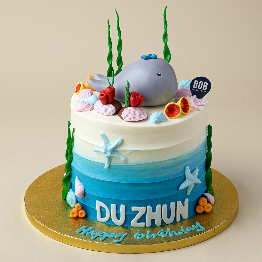 Rustic Under the Sea Cake with Whale