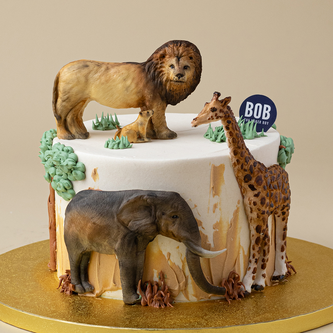 Safari Animals in the Savannah Cake