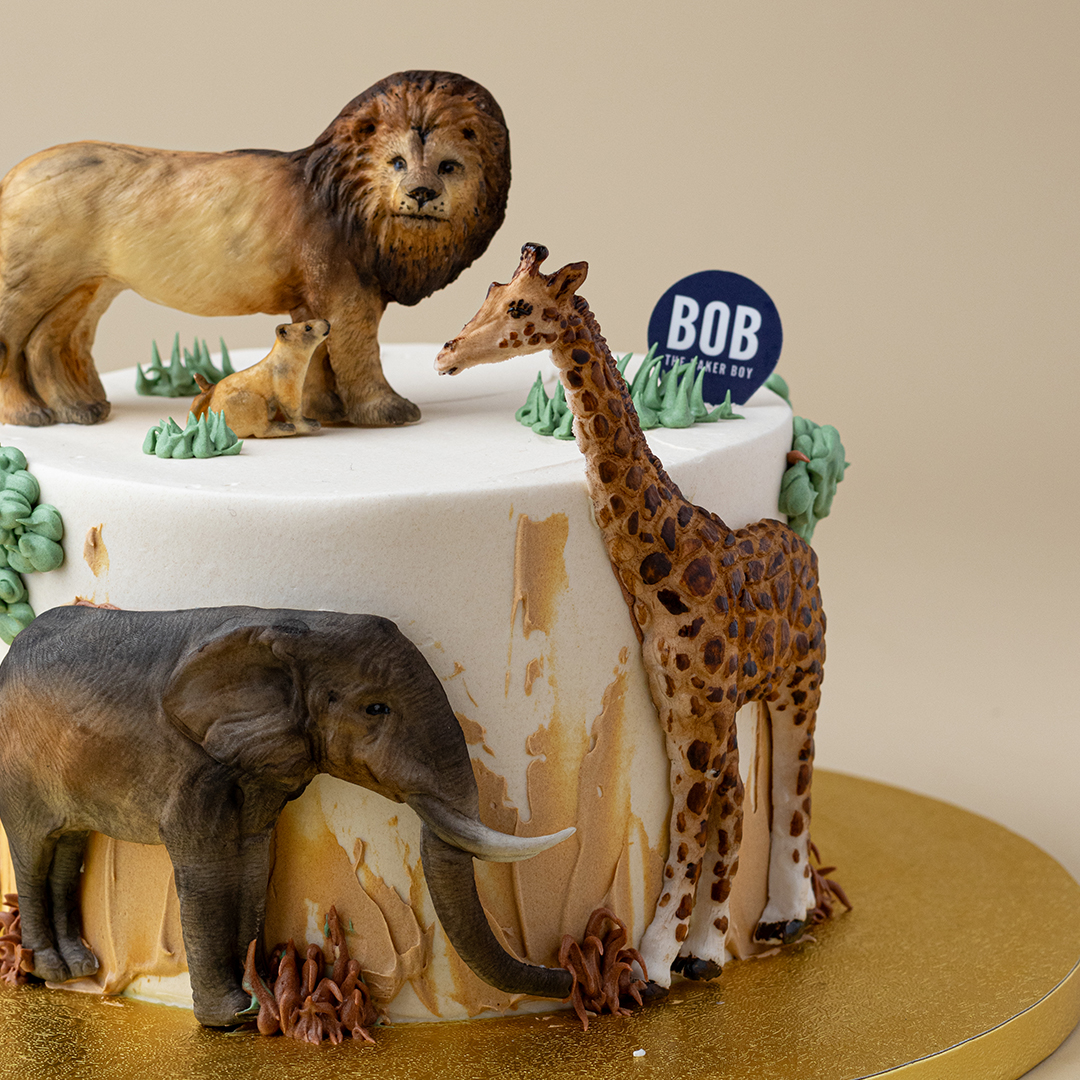 Safari Animals in the Savannah Cake