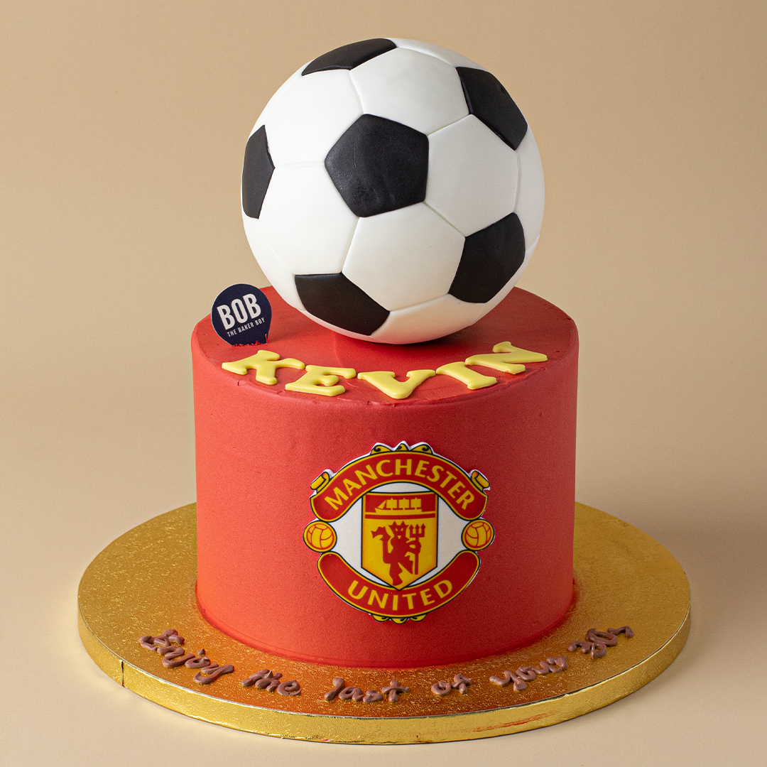 Soccer Cake with Soccer Ball and Logo