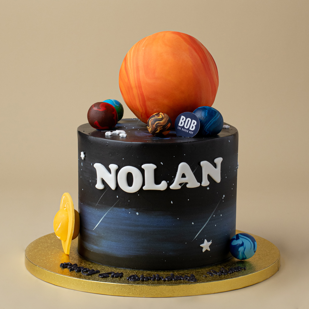 Solar System Cake with Planets and Stars