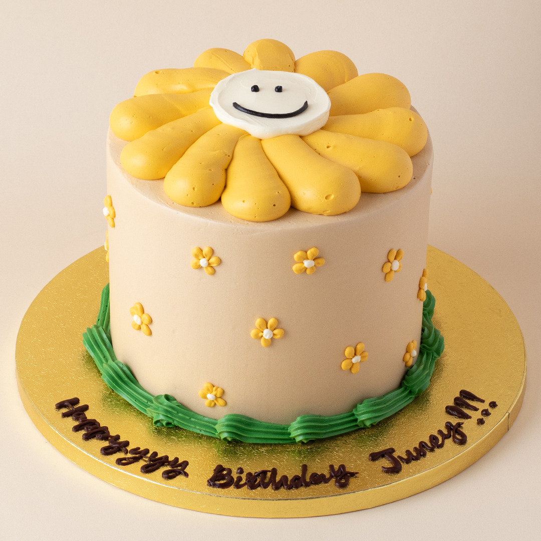 Sunshine Yellow Flower Birthday Cake