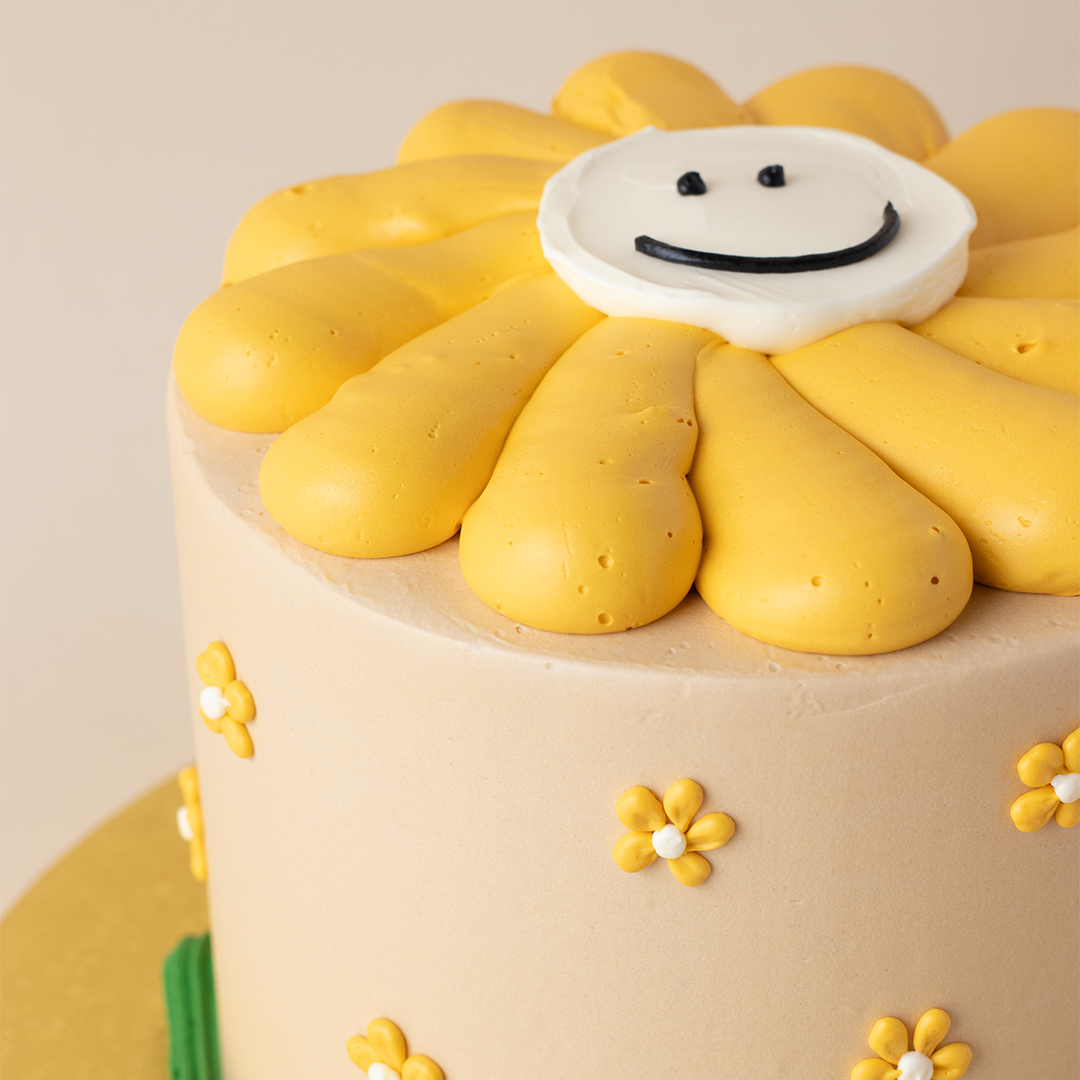 Sunshine Yellow Flower Birthday Cake