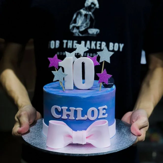 Violet Paddlepop Cake with Glitter Stars