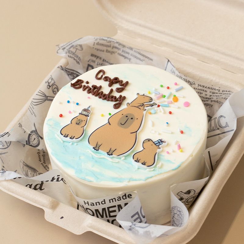 Capybara Birthday Bento Cake