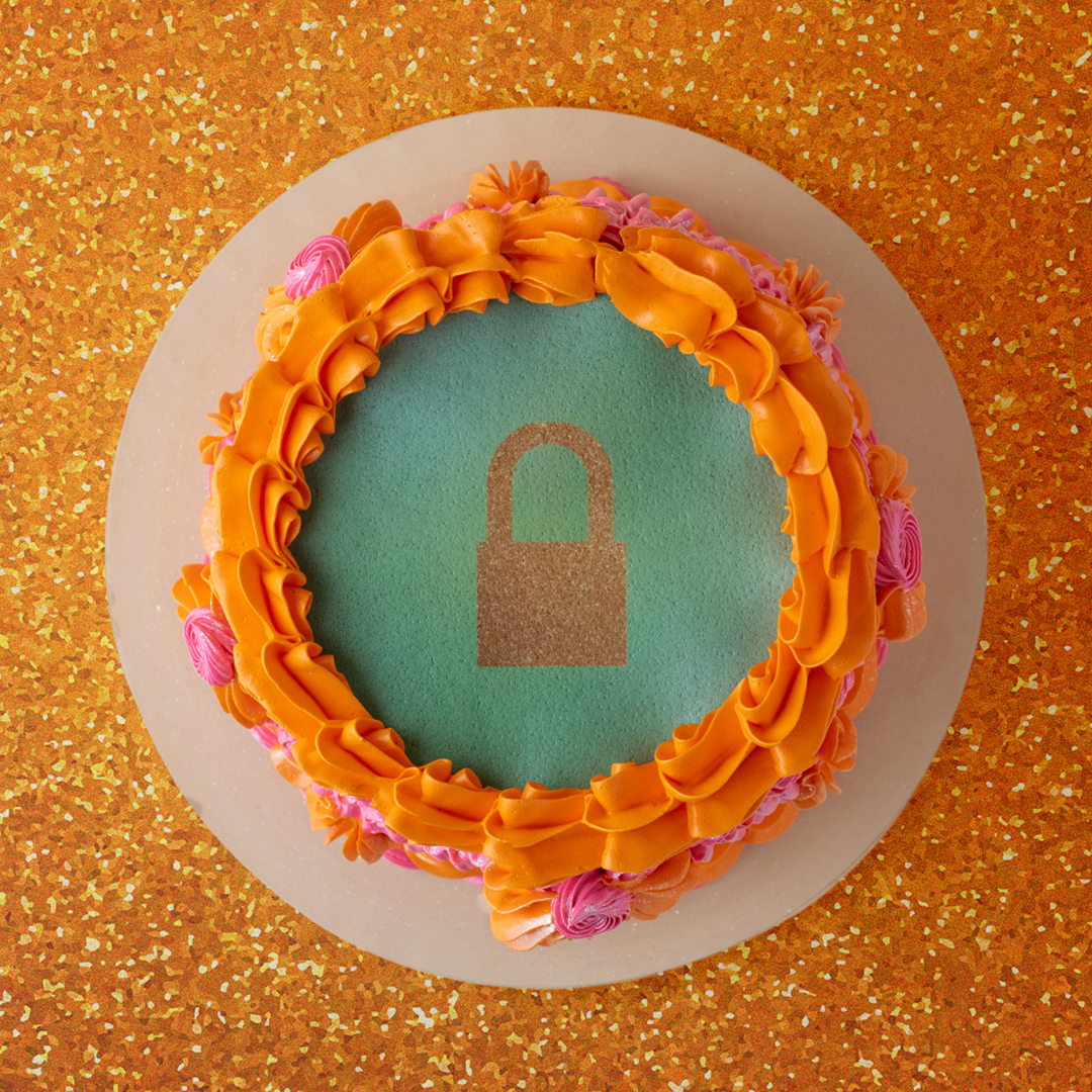 TSwift Showgirl Pink and Orange Vintage Burnaway Cake