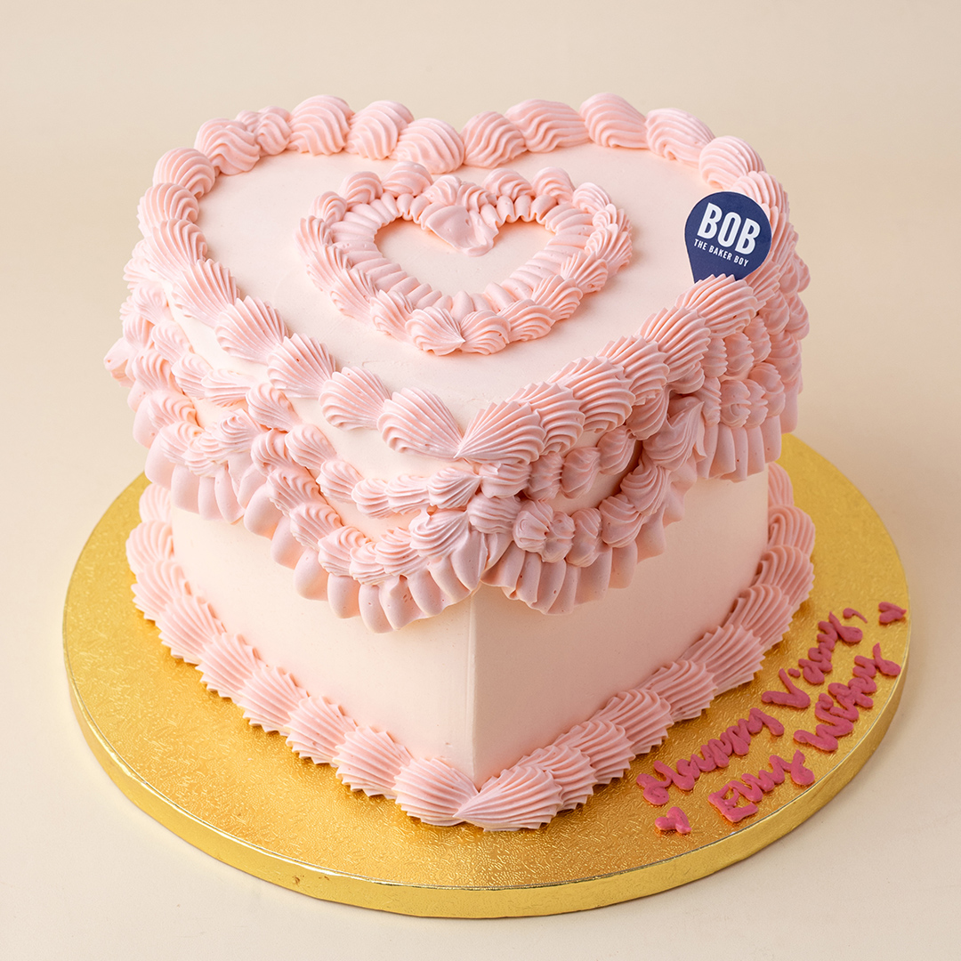 Pink Korean Vintage Heart Cake