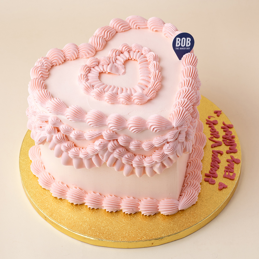 Pink Korean Vintage Heart Cake