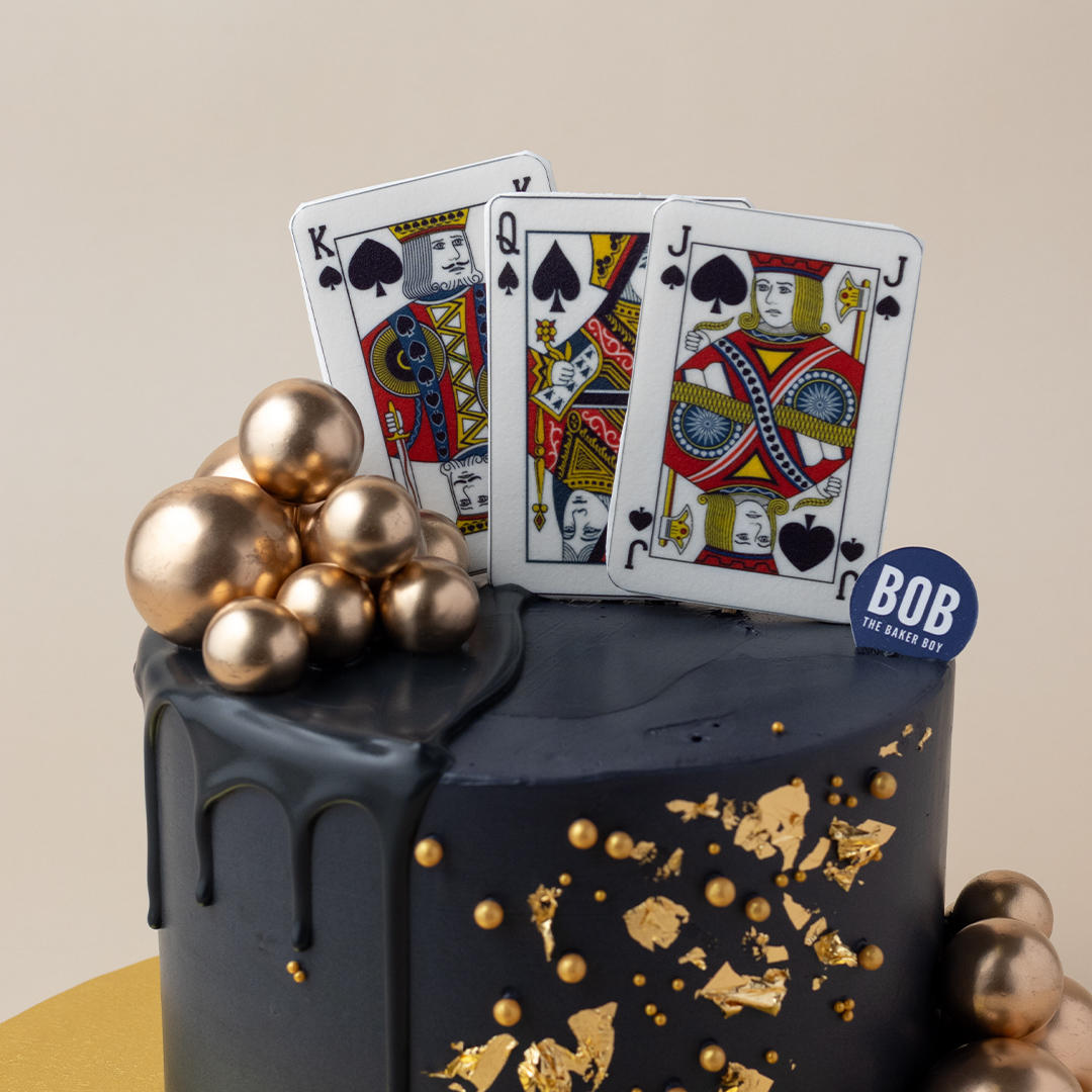 Poker Cake in Gold and Black