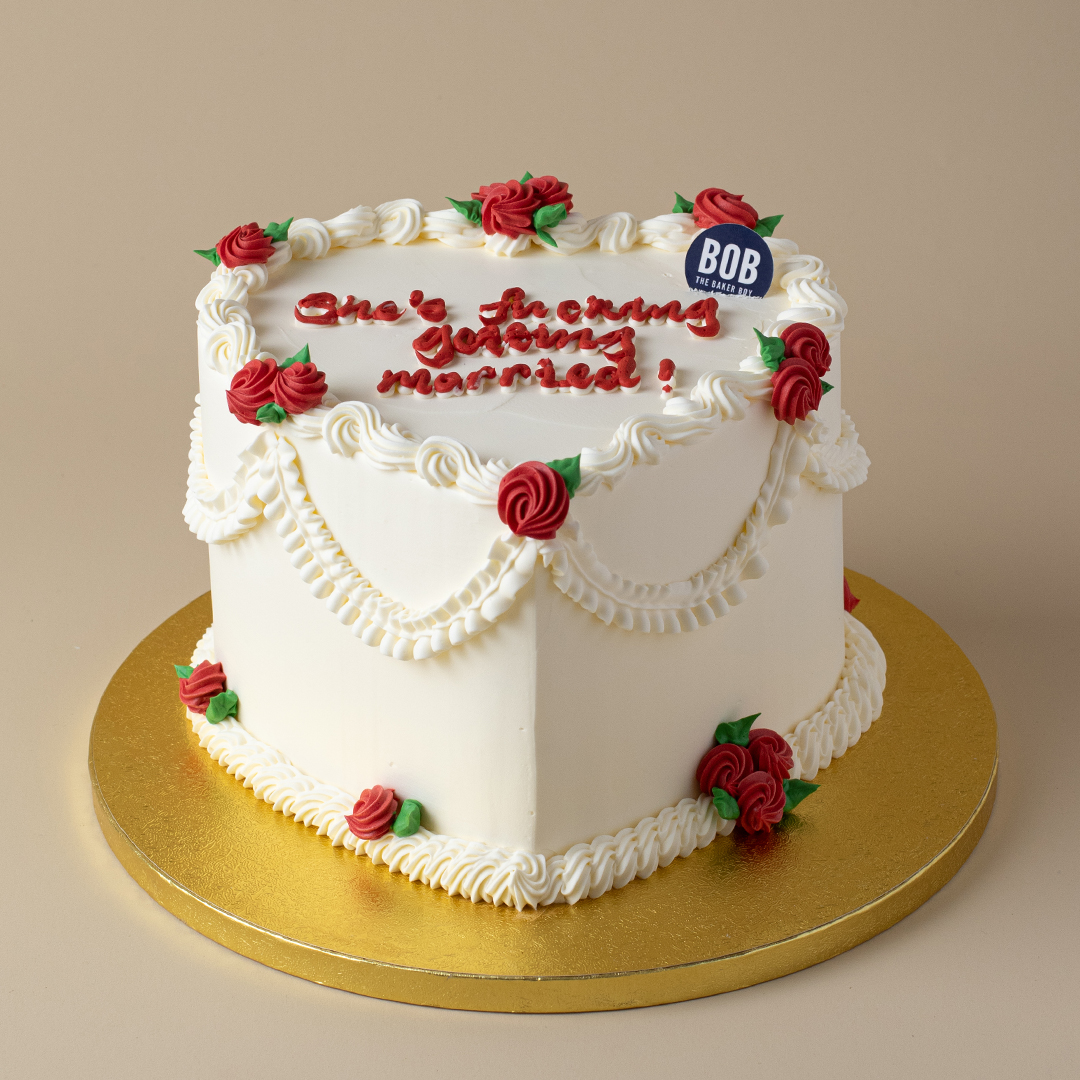 3D Heart Shaped Korean Vintage Cake