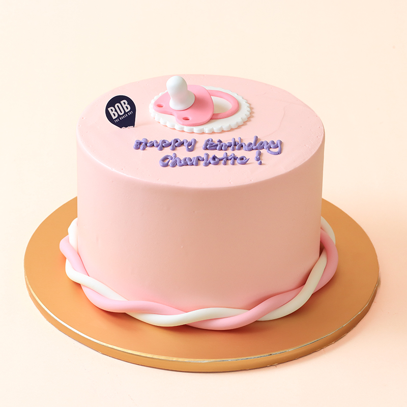 Baby Pink Pacifier Baby Shower Cake
