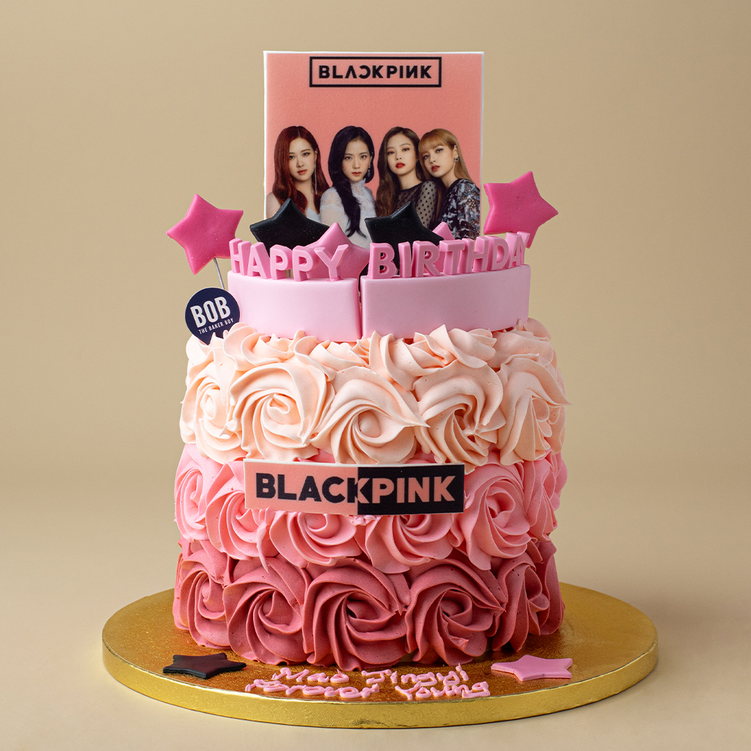 Black Pink Inspired Birthday Cake