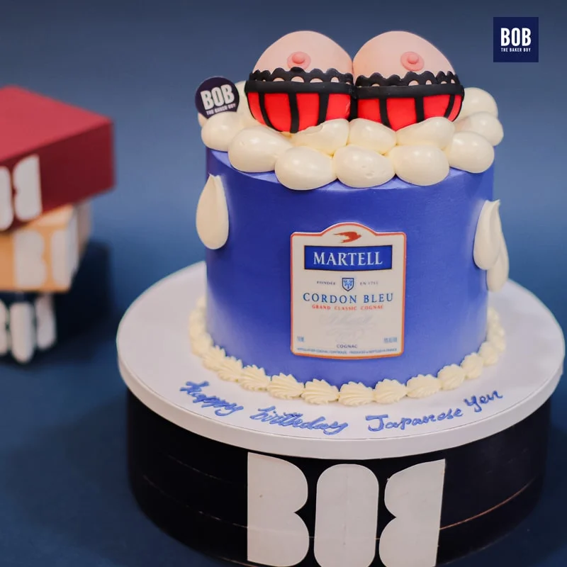 Cheeky Boobs Cake with Bubbles