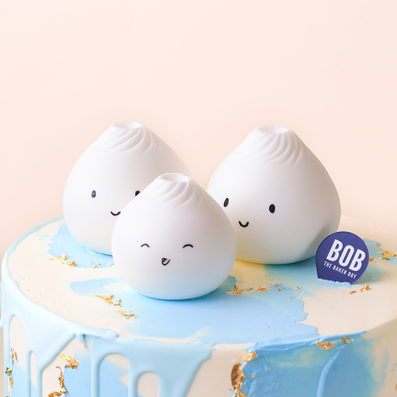 Cute Blue Dim Sum Themed Cake