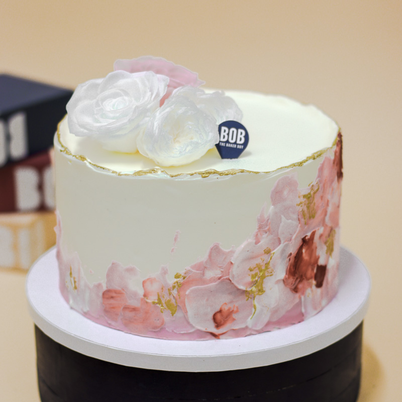 Dusty Pink and Mauve Floral Cake