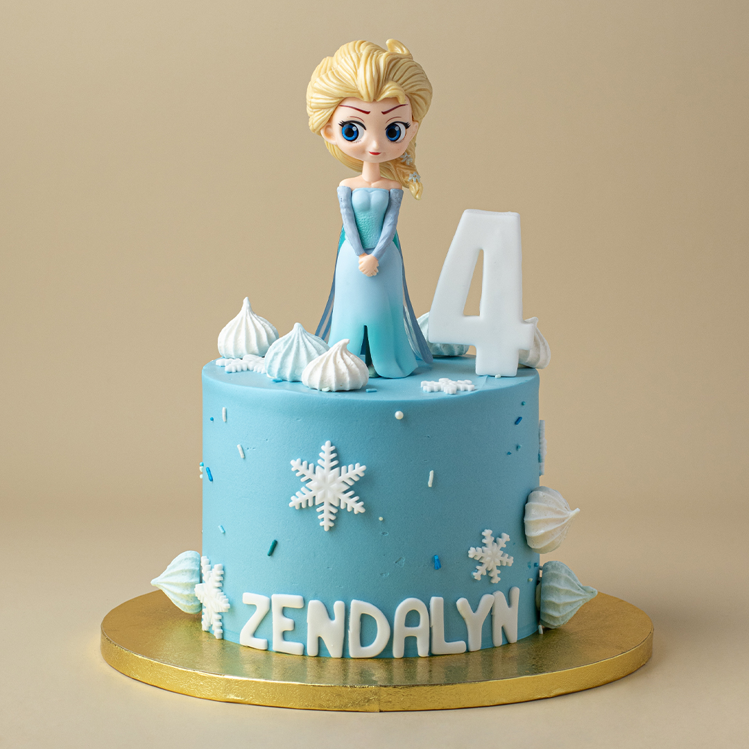 Frozen Princess Elsa Cake with Snowflakes