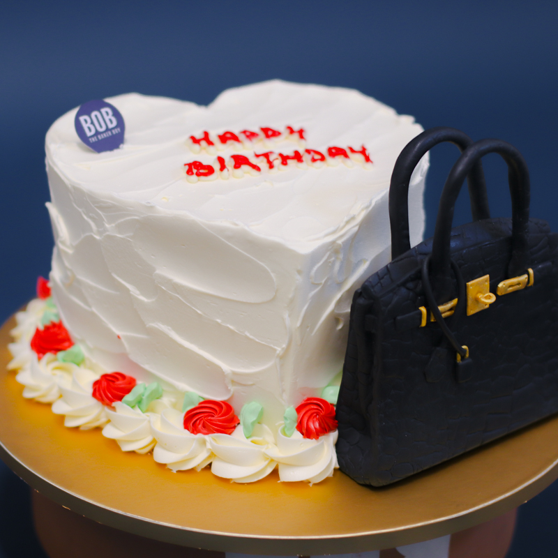 Hermes Bag with Heart Shape Cake