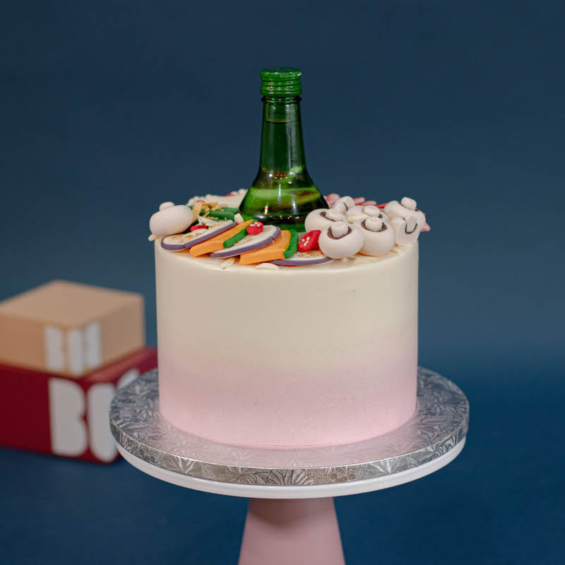 Korean BBQ and Soju Bottle Cake